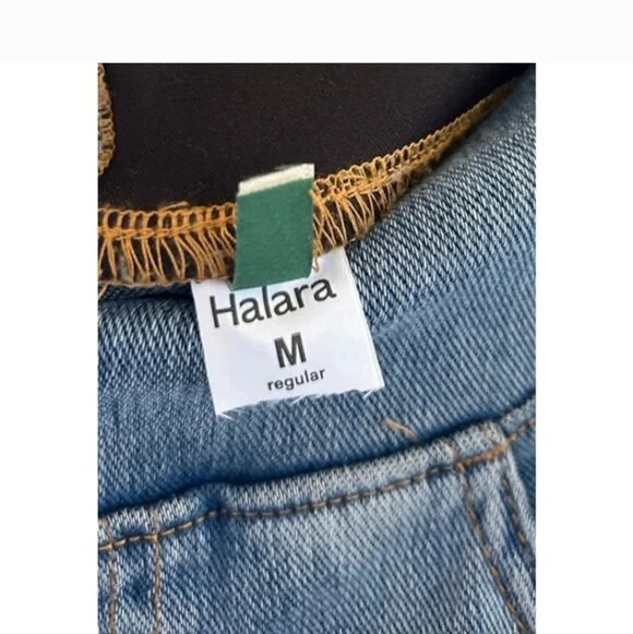 Brand New HALARA Light Blue Wide Leg Jeans with White Stripes Medium - Picture 10 of 10